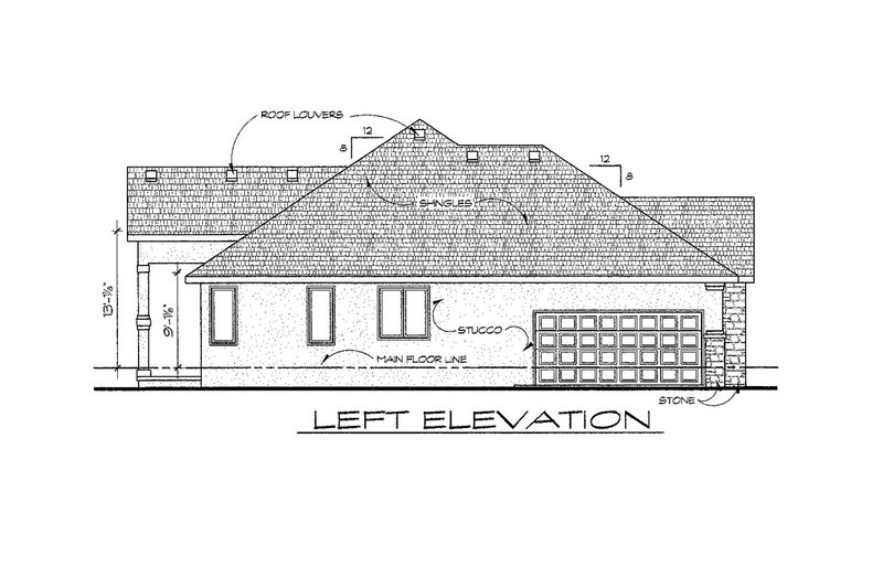 Home Plan - Exterior - Other Elevation for Traditional House Plan #20-1823 - 3 bed, 2 bath