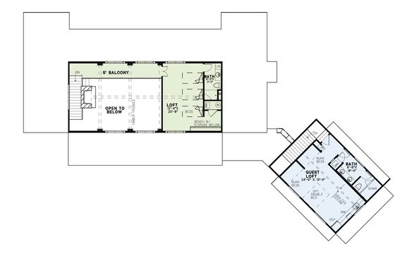 Floor Plan - Upper Floor for Craftsman House Plan #17-2480 - 5 bed, 4 bath