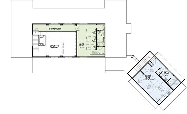 Craftsman Floor Plan - Upper Floor Plan #17-2480