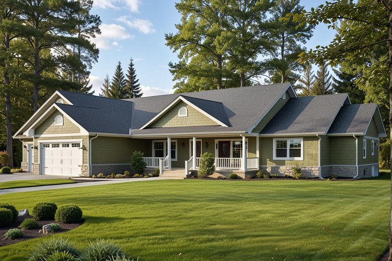 Architectural House Design - Exterior - Front Elevation 2 for Traditional House Plan #117-138 - 3 bed, 3.5 bath