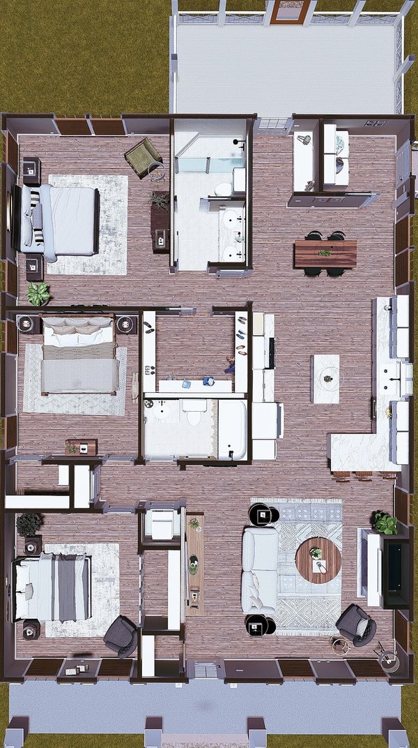 Craftsman Floor Plan - Main Floor Plan #44-234