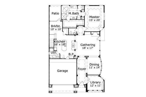 Floor Plan - Main Floor for European House Plan #411-321 - 4 bed, 3.5 bath