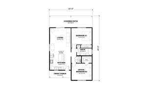 Floor Plan - Main Floor for Farmhouse House Plan #1117-41 - 1 bed, 1 bath