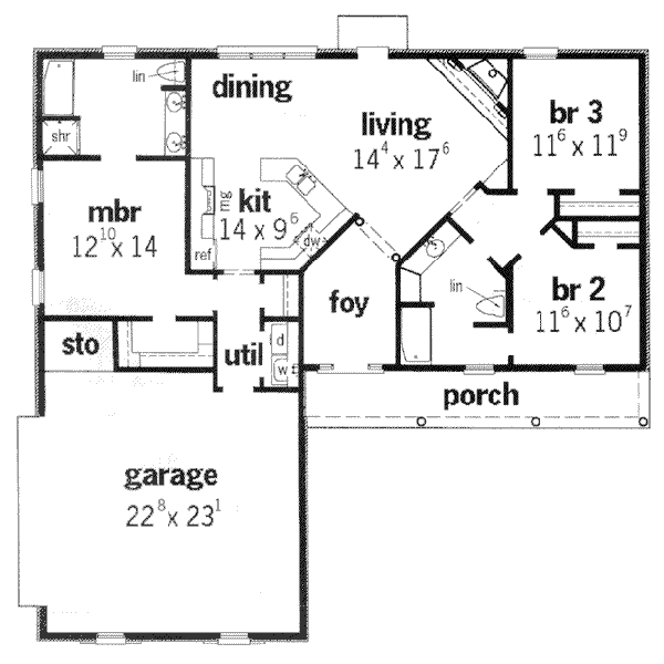 Ranch Floor Plan - Main Floor Plan #15-138