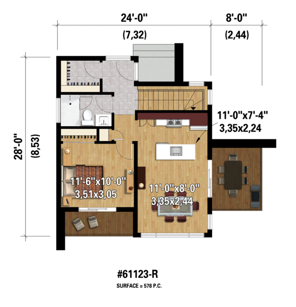 Contemporary Floor Plan - Main Floor Plan #25-4585
