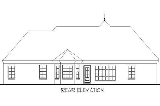 Exterior - Rear Elevation for European House Plan #424-254 - 3 bed, 2 bath