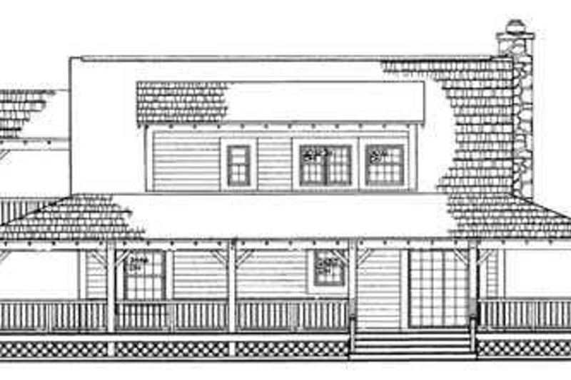 Architectural House Design - Exterior - Rear Elevation for Country House Plan #72-107 - 3 bed, 2 bath