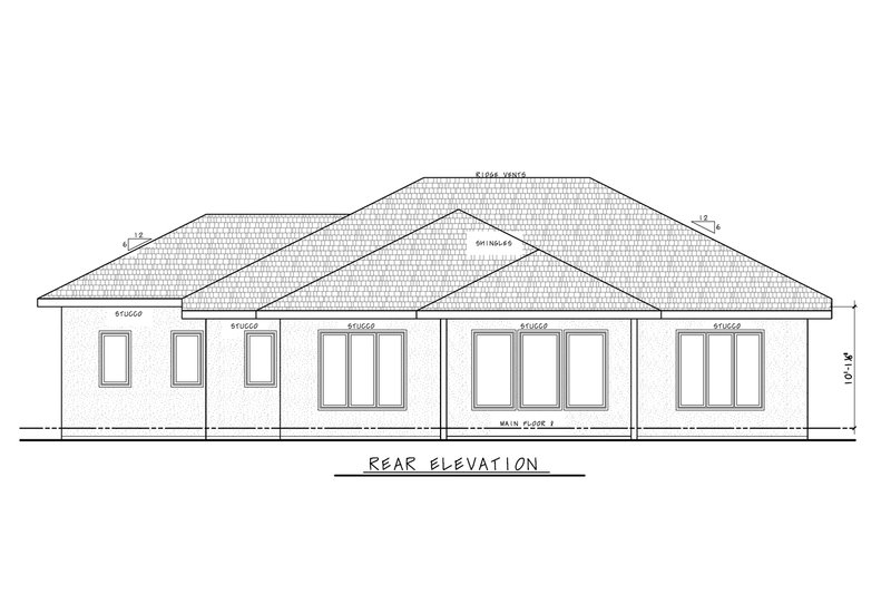 Dream House Plan - Exterior - Rear Elevation for Modern House Plan #20-2489 - 3 bed, 2.5 bath
