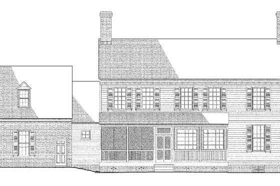 Exterior - Rear Elevation for Colonial House Plan #137-349 - 4 bed, 3.5 bath