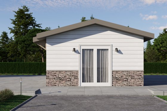 Exterior - Front Elevation 4 for Ranch House Plan #1106-145 - 1 bed, 1 bath