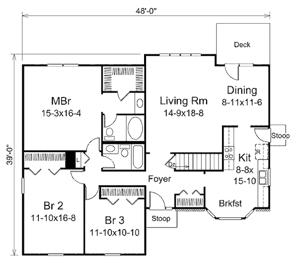 Ranch Floor Plan - Main Floor Plan #57-421