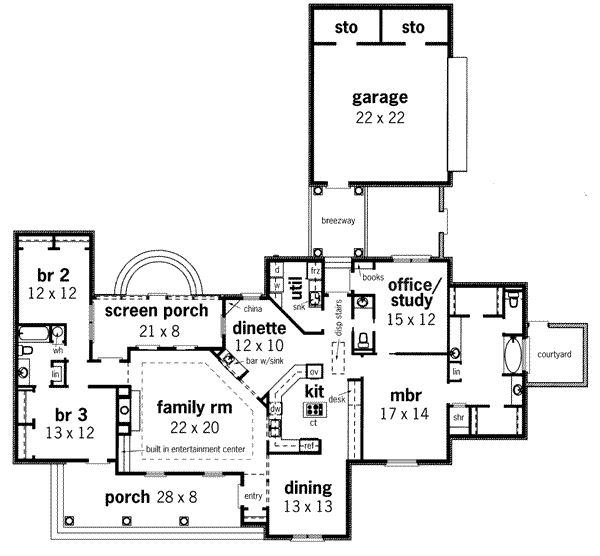 Traditional Floor Plan - Main Floor Plan #45-149