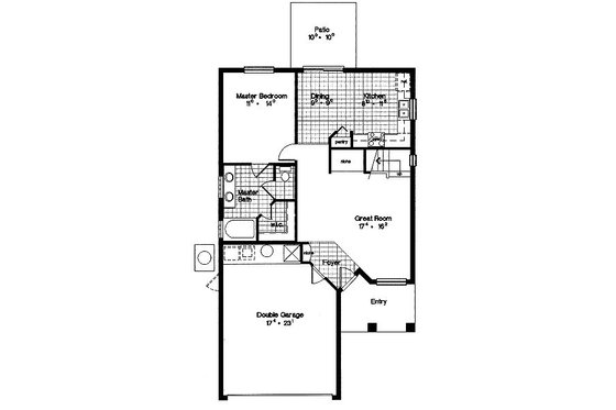Floor Plan - Main Floor for Mediterranean House Plan #417-131 - 4 bed, 2 bath
