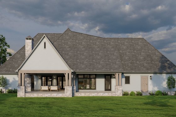 Exterior - Rear Elevation for Country House Plan #923-42 - 5 bed, 5.5 bath