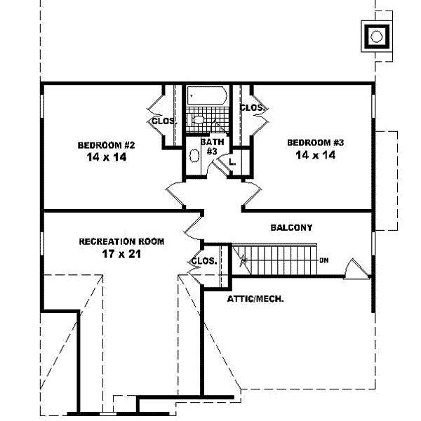 Tudor Floor Plan - Upper Floor Plan #81-428