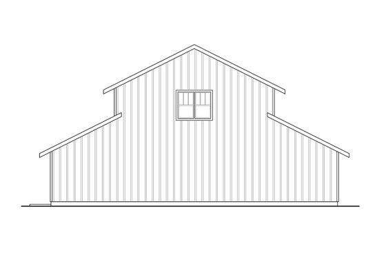 Exterior - Rear Elevation for Country House Plan #124-1241, 0 bath