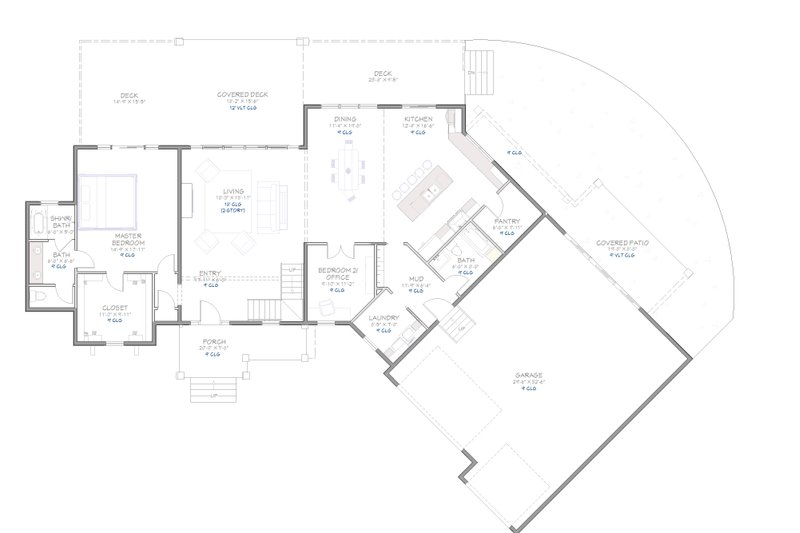 House Blueprint - Photo 13 for Farmhouse House Plan #1109-19 - 5 bed, 3 bath