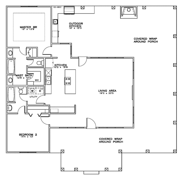 House Plan Design - Beach Floor Plan - Main Floor Plan #8-178