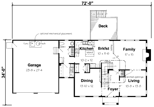 Colonial Floor Plan - Main Floor Plan #312-395