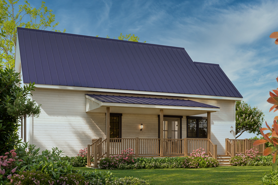 Exterior - Rear Elevation 2 for Farmhouse House Plan #54-673 - 3 bed, 2 bath