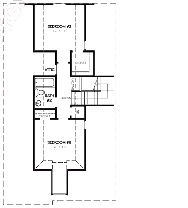 Traditional Floor Plan - Upper Floor Plan #424-224