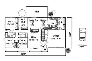 Floor Plan - Main Floor for Traditional House Plan #312-725 - 4 bed, 2 bath