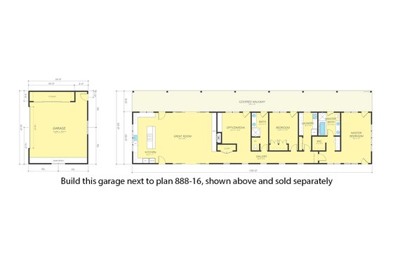 Floor Plan - Other Floor for Ranch House Plan #888-14, 0 bath