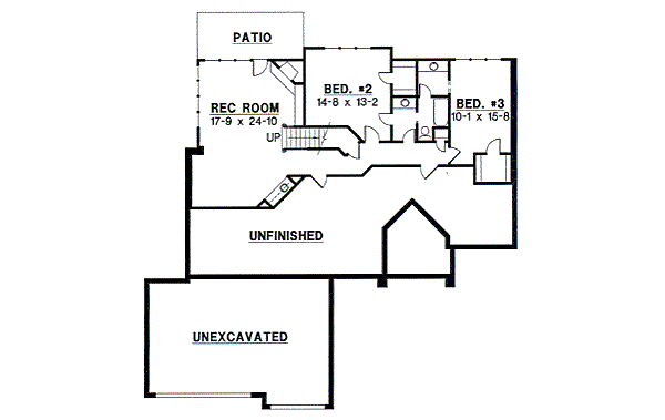 European Floor Plan - Lower Floor Plan #67-359