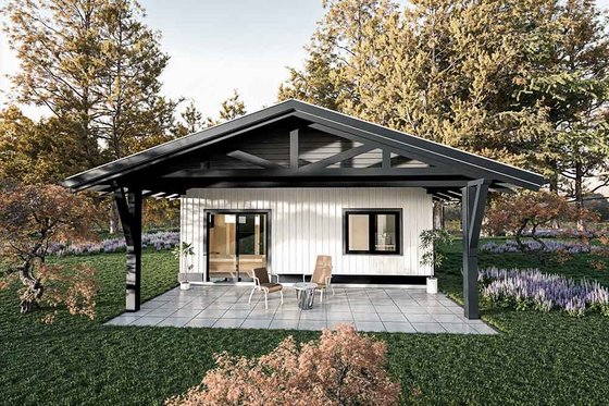 Exterior - Rear Elevation for Farmhouse House Plan #1101-52 - 2 bed, 1 bath