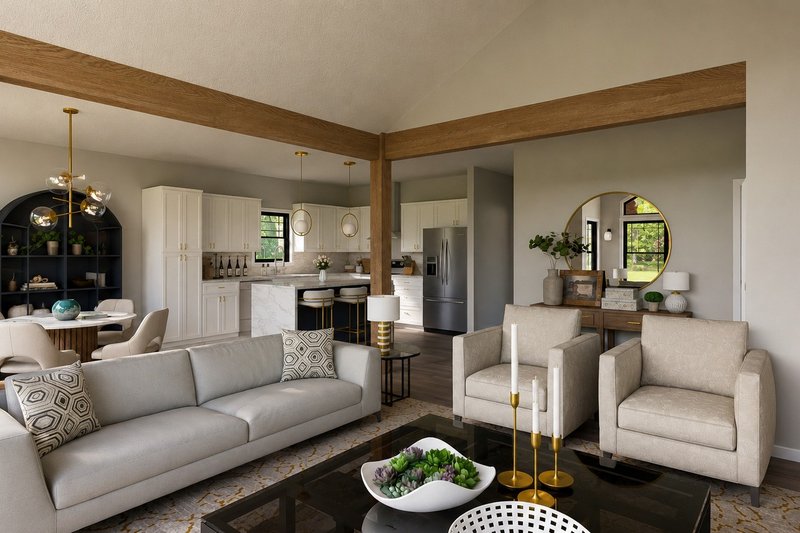 Architectural House Design - Interior - Family Room 2 for Country House Plan #1064-475 - 3 bed, 2 bath