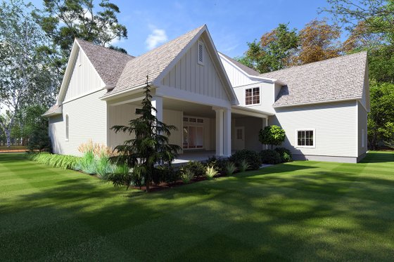 Exterior - Rear Elevation 1 for Farmhouse House Plan #1111-35 - 4 bed, 2.5 bath