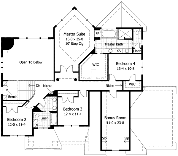 Country Floor Plan - Upper Floor Plan #51-217