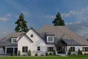 House Blueprint - European Exterior - Front Elevation Plan #923-439