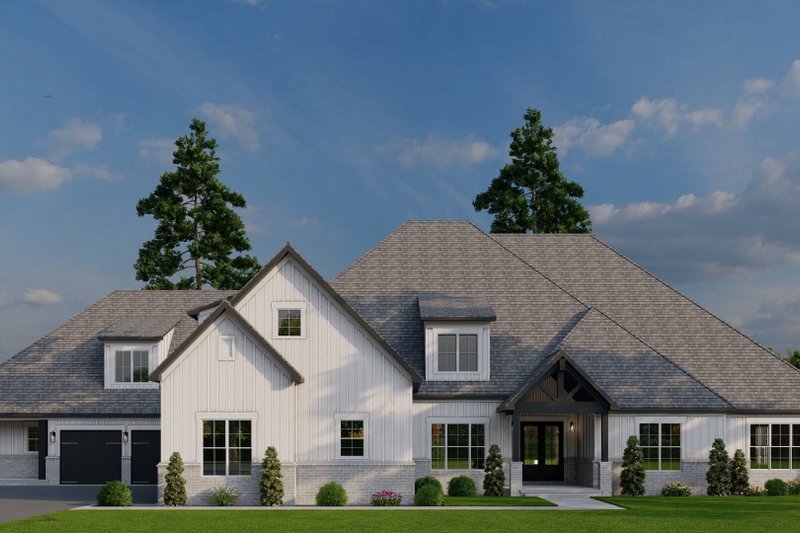 House Blueprint - European Exterior - Front Elevation Plan #923-439