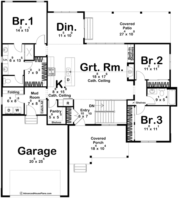 Farmhouse Floor Plan - Main Floor Plan #455-563