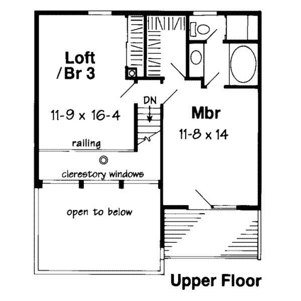 Modern Floor Plan - Upper Floor Plan #312-571