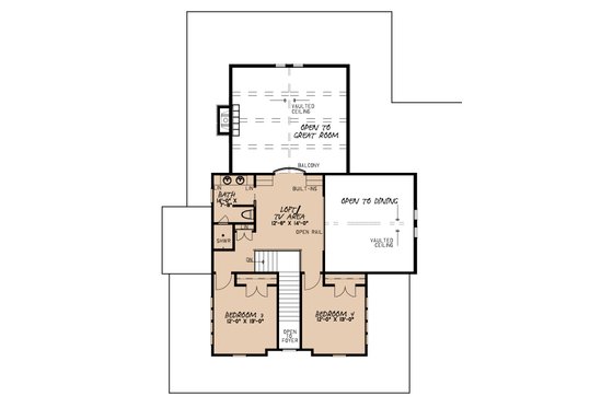 Floor Plan - Upper Floor for Farmhouse House Plan #923-101 - 4 bed, 3.5 bath