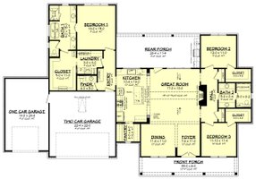 Floor Plan - Main Floor for Farmhouse House Plan #430-258 - 3 bed, 2.5 bath