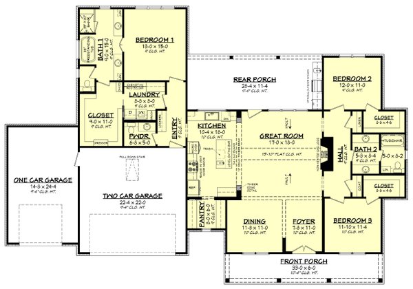House Plan Design - Farmhouse Floor Plan - Main Floor Plan #430-258