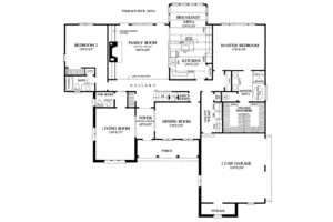 Floor Plan - Main Floor for Southern House Plan #137-202 - 4 bed, 4 bath
