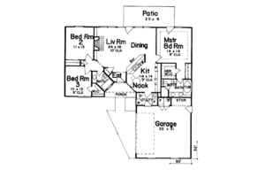 Floor Plan - Main Floor for Traditional House Plan #52-106 - 3 bed, 2 bath