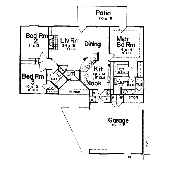 House Design - Traditional Floor Plan - Main Floor Plan #52-106