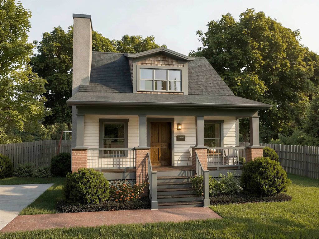 Exterior - Front Elevation 2 for Bungalow House Plan #79-141 - 3 bed, 2 bath