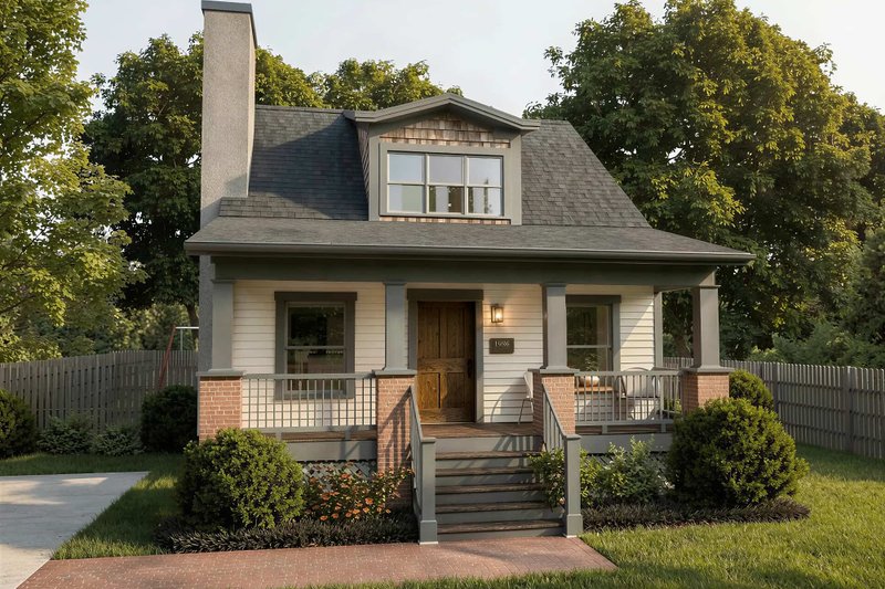 Exterior - Front Elevation 2 for Bungalow House Plan #79-141 - 3 bed, 2 bath