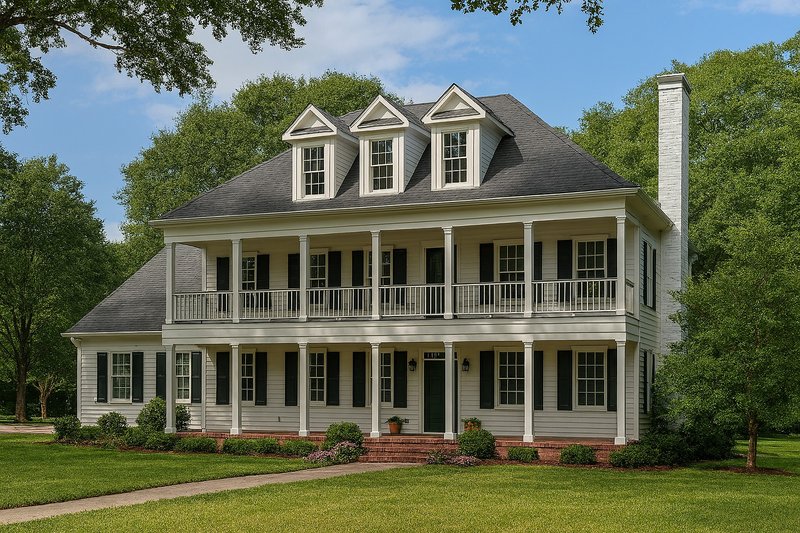House Blueprint - Southern Exterior - Front Elevation Plan #17-258