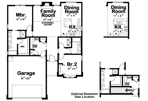 House Plan Design - European Floor Plan - Main Floor Plan #20-1507