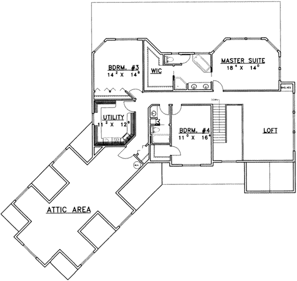 House Plan Design - European Floor Plan - Upper Floor Plan #117-445