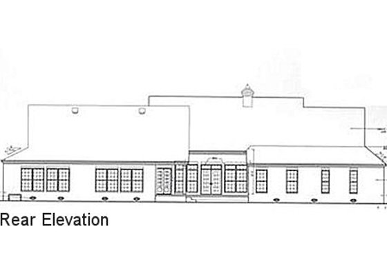 Exterior - Rear Elevation for Country House Plan #15-136 - 4 bed, 3.5 bath