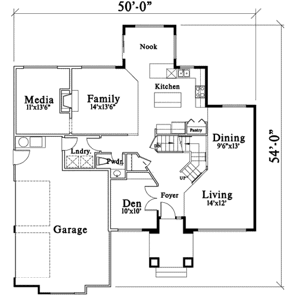 Contemporary Floor Plan - Main Floor Plan #78-212