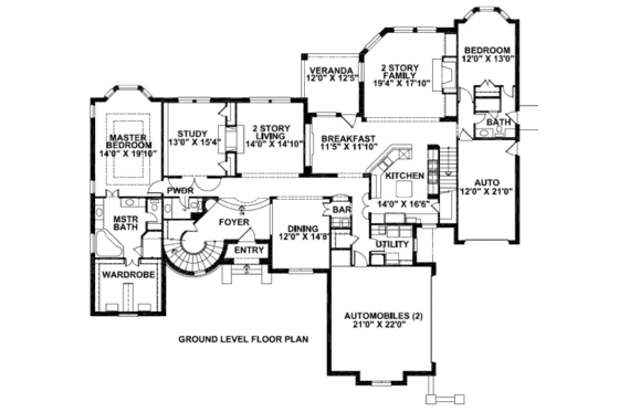 Floor Plan - Main Floor for European House Plan #141-239 - 5 bed, 4.5 bath